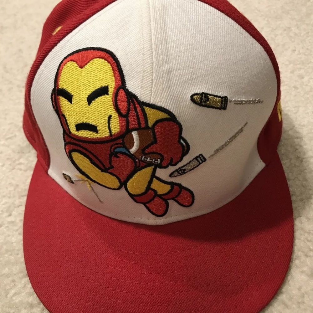 TokiDoki Marvel Iron Man New Era Red Cap Hat Football Bulletproof Avengers 7 3/8